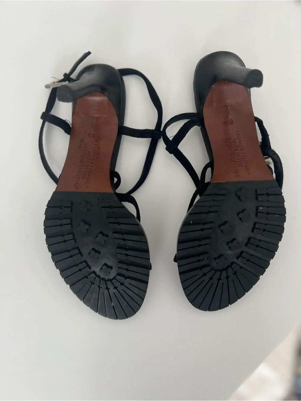 Donald J. Pliner Black Strappy Suede Heel Sandals - Picture 2 of 7